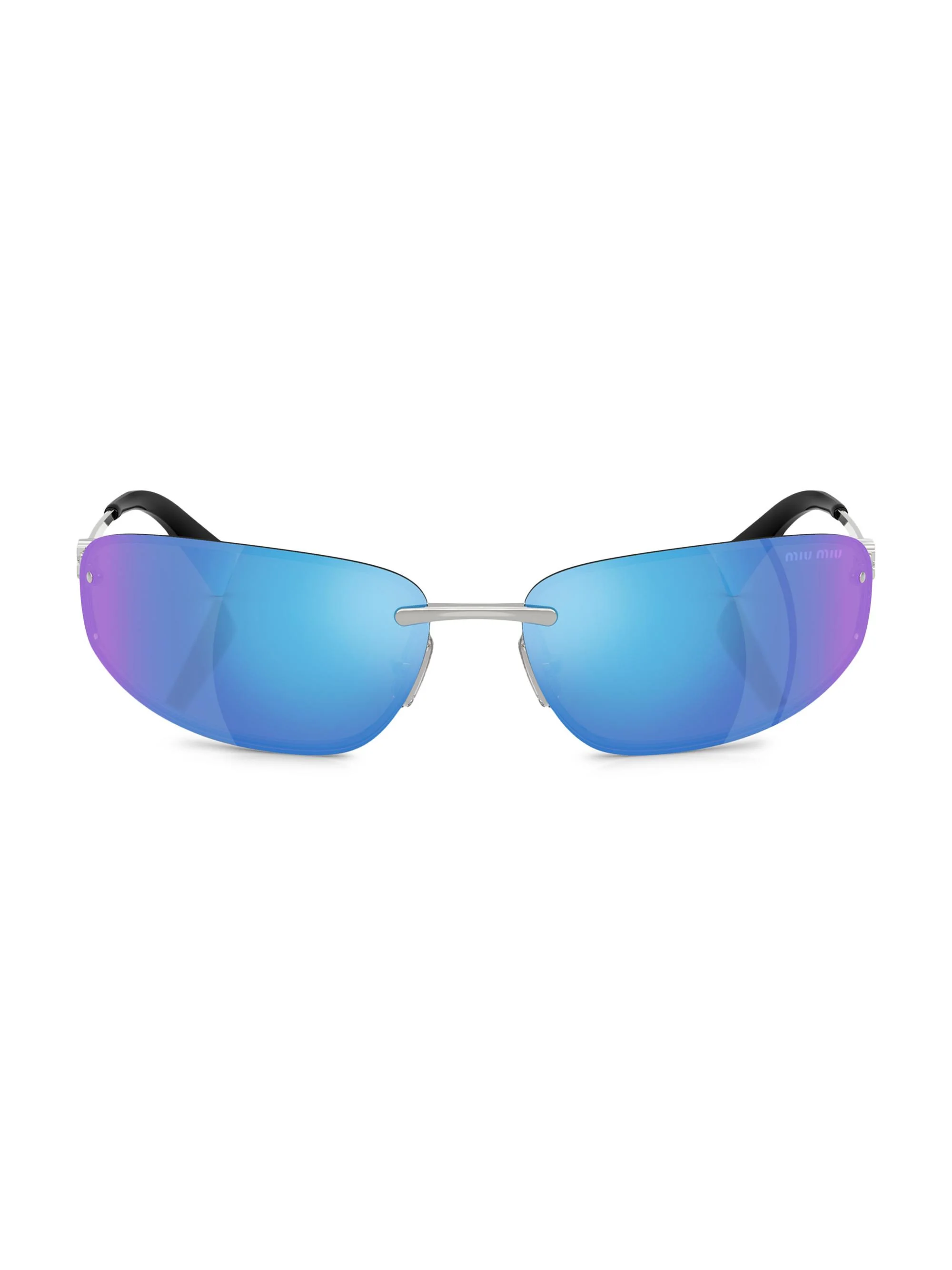 Women's 69MM Shield Sunglasses - Blue Purple Silver - 1