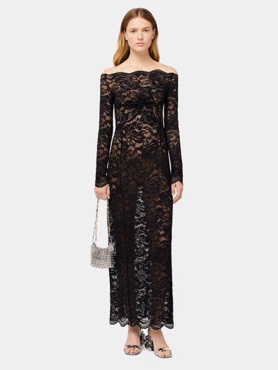 Paco Rabanne BLACK LACE MAXI DRESS WITH BARDOT COLLAR outlook