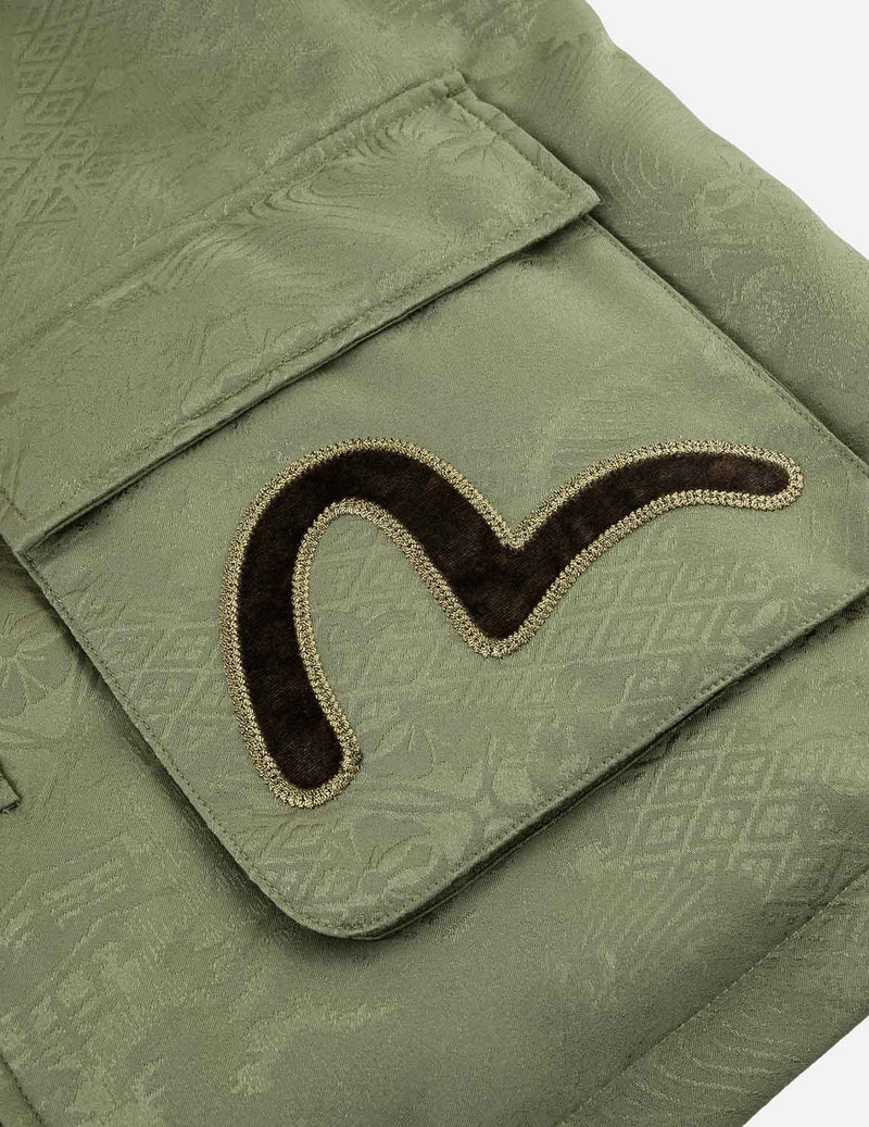 Allover Jacquard Padded Chinese Jacket - Green 8