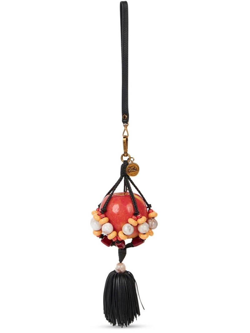 apple-tassel leather charm 1