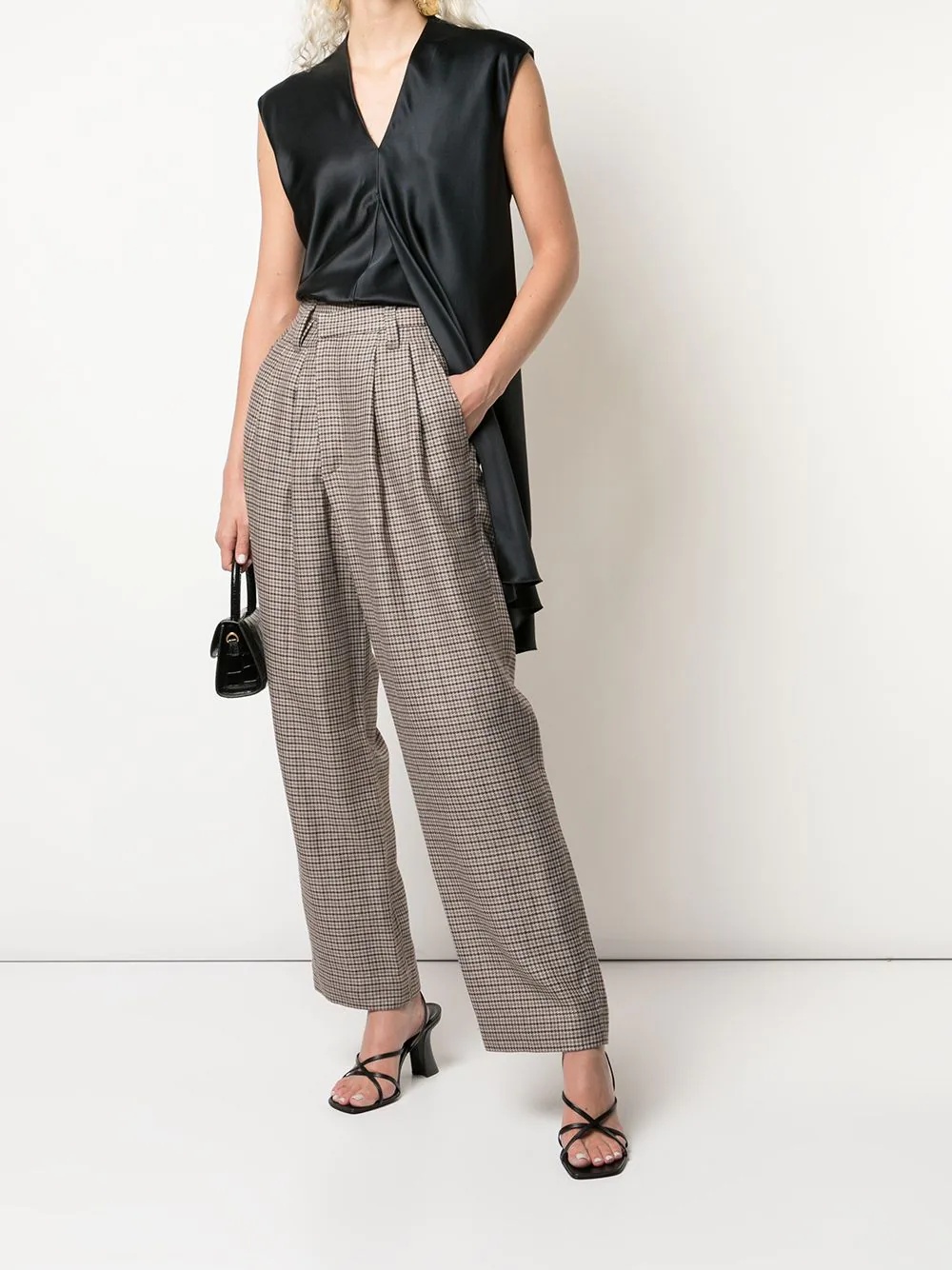 houndstooth check twist trousers - 2