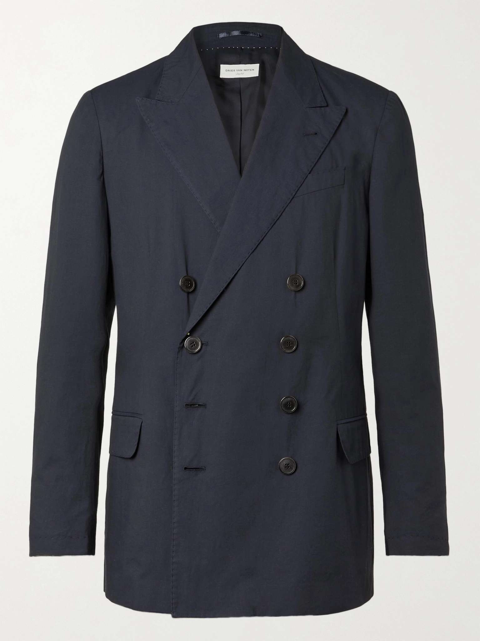 Double-Breasted Cotton Suit Jacket - 1