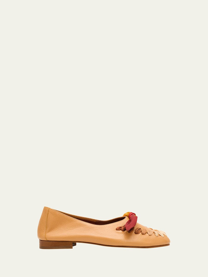 Juliol Foulard Leather Deconstructed Loafers 1