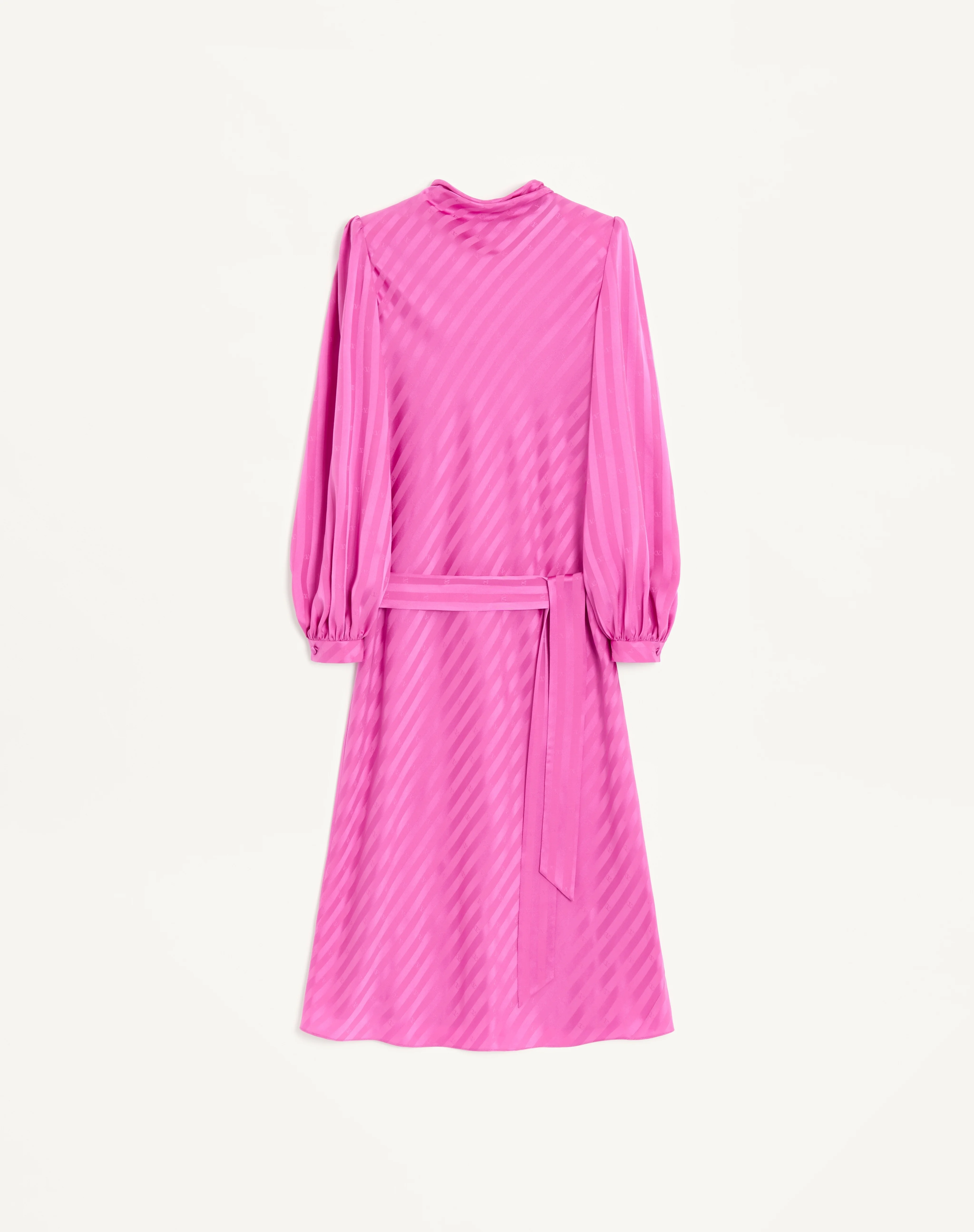 MIDI DRESS IN SHINY-MATTE JACQUARD WITH LOGO-STRIPE - 1