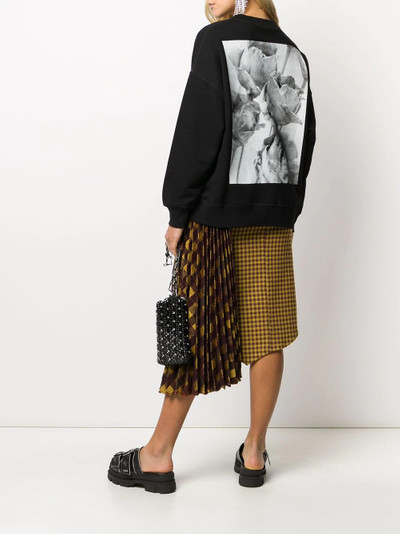 Alexander McQueen oversized rose-print sweatshirt outlook