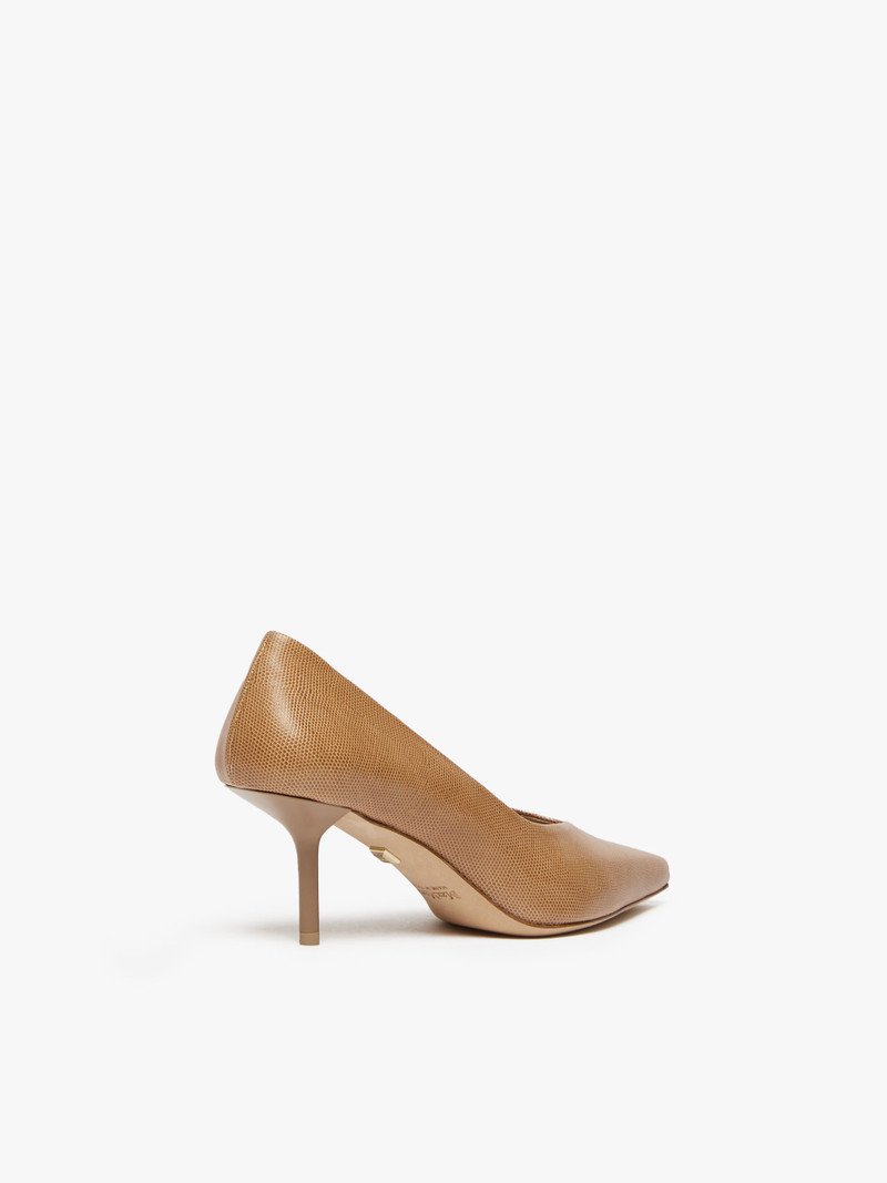 Max Mara MMLIZARD Lizard-print leather court shoes outlook