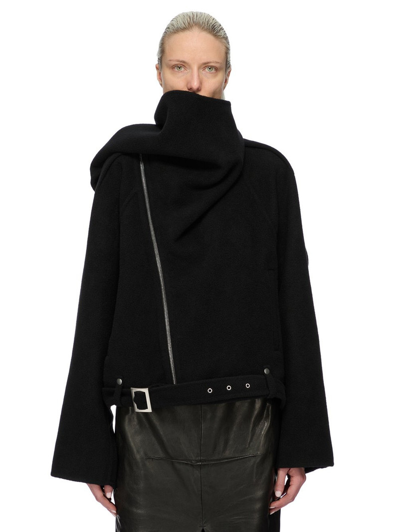cropped scarf flight biker jacket 1