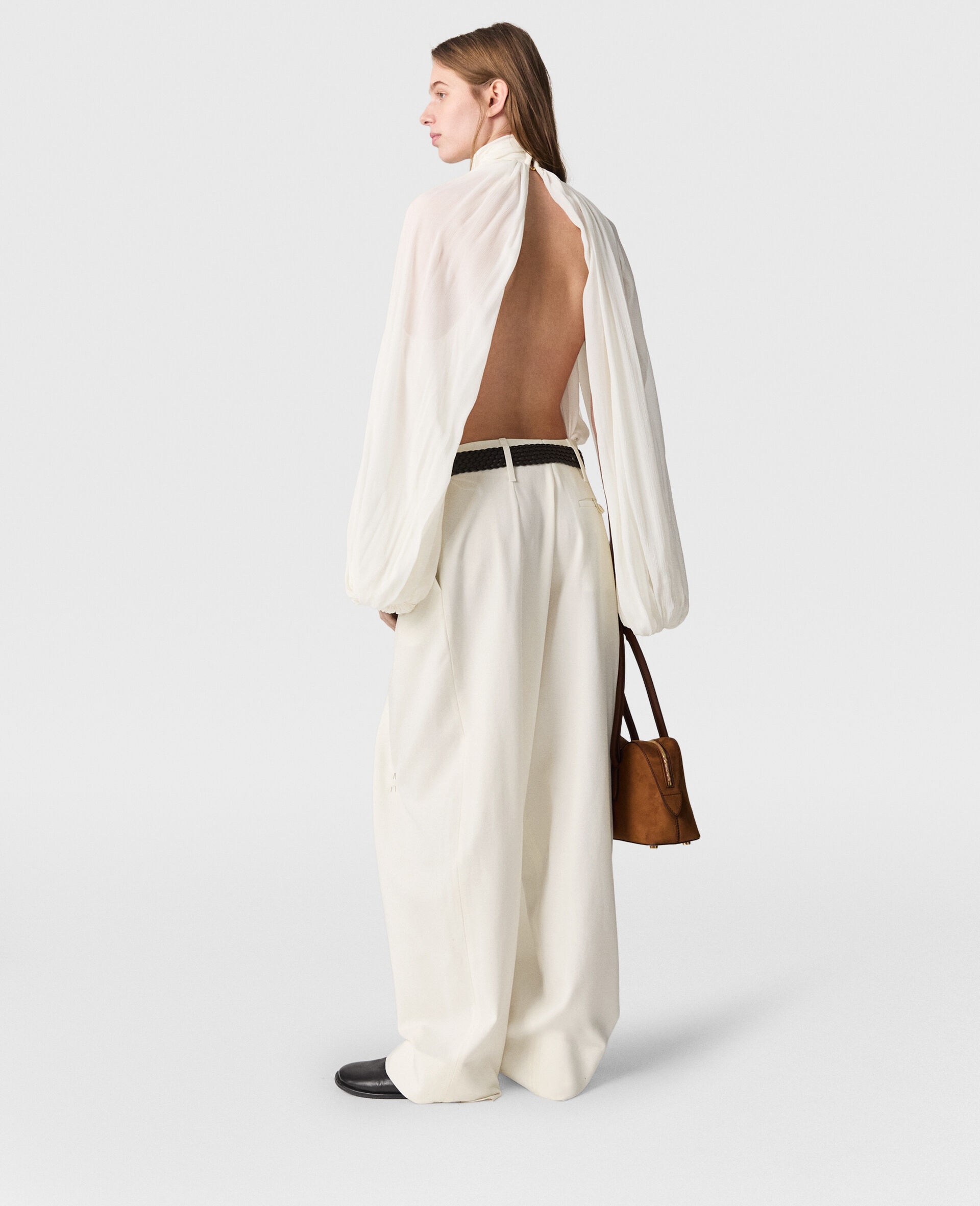 Pleated Balloon-Sleeve Top - 5