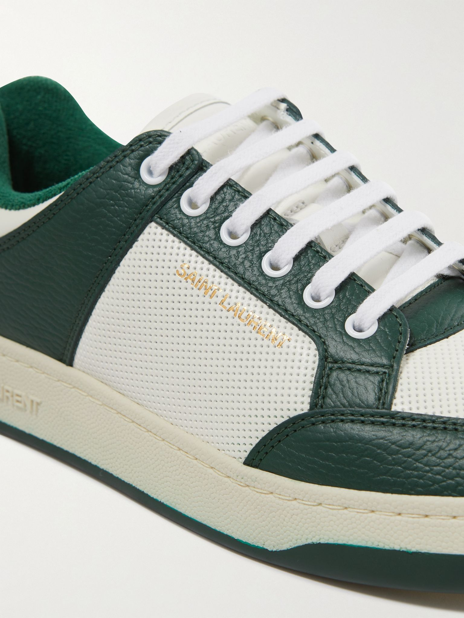SL/61 Mesh and Leather Sneakers Green - 5