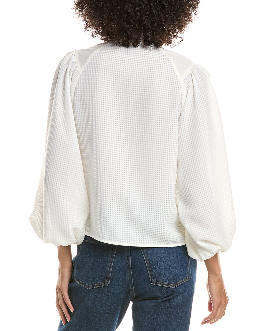 Derek Lam 10 Crosby Dianne Mini Grid Georgette Blouse - 2