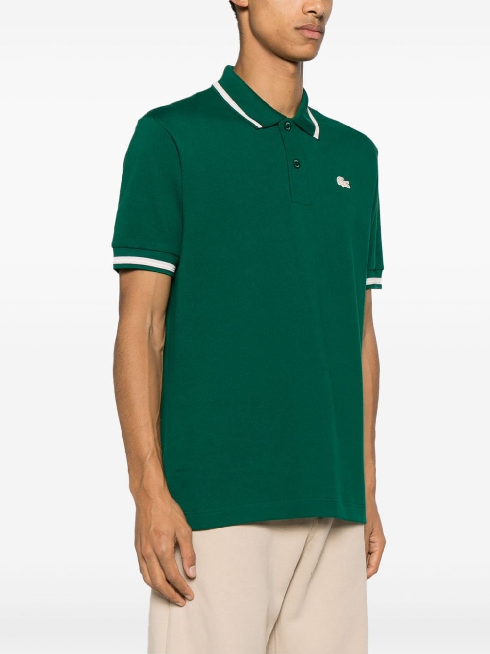 logo-patch cotton polo shirt - 4