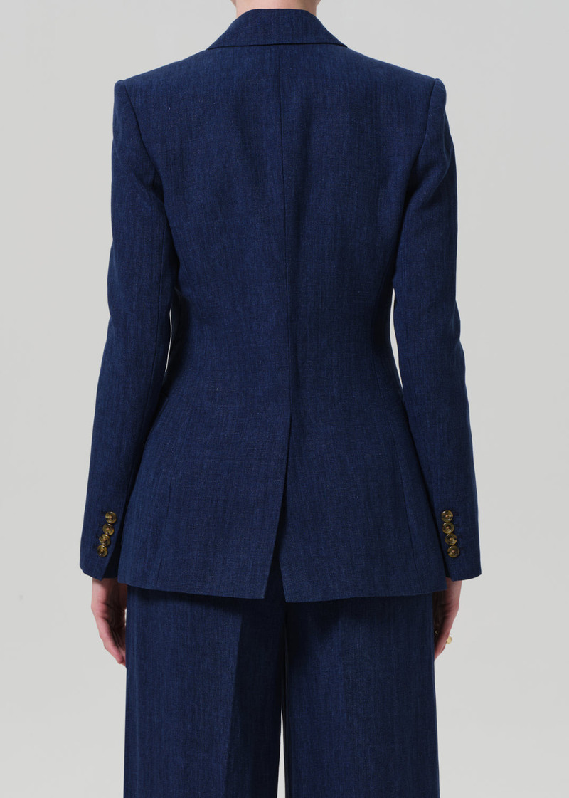 Chelsea Blazer Linen In Denim 3