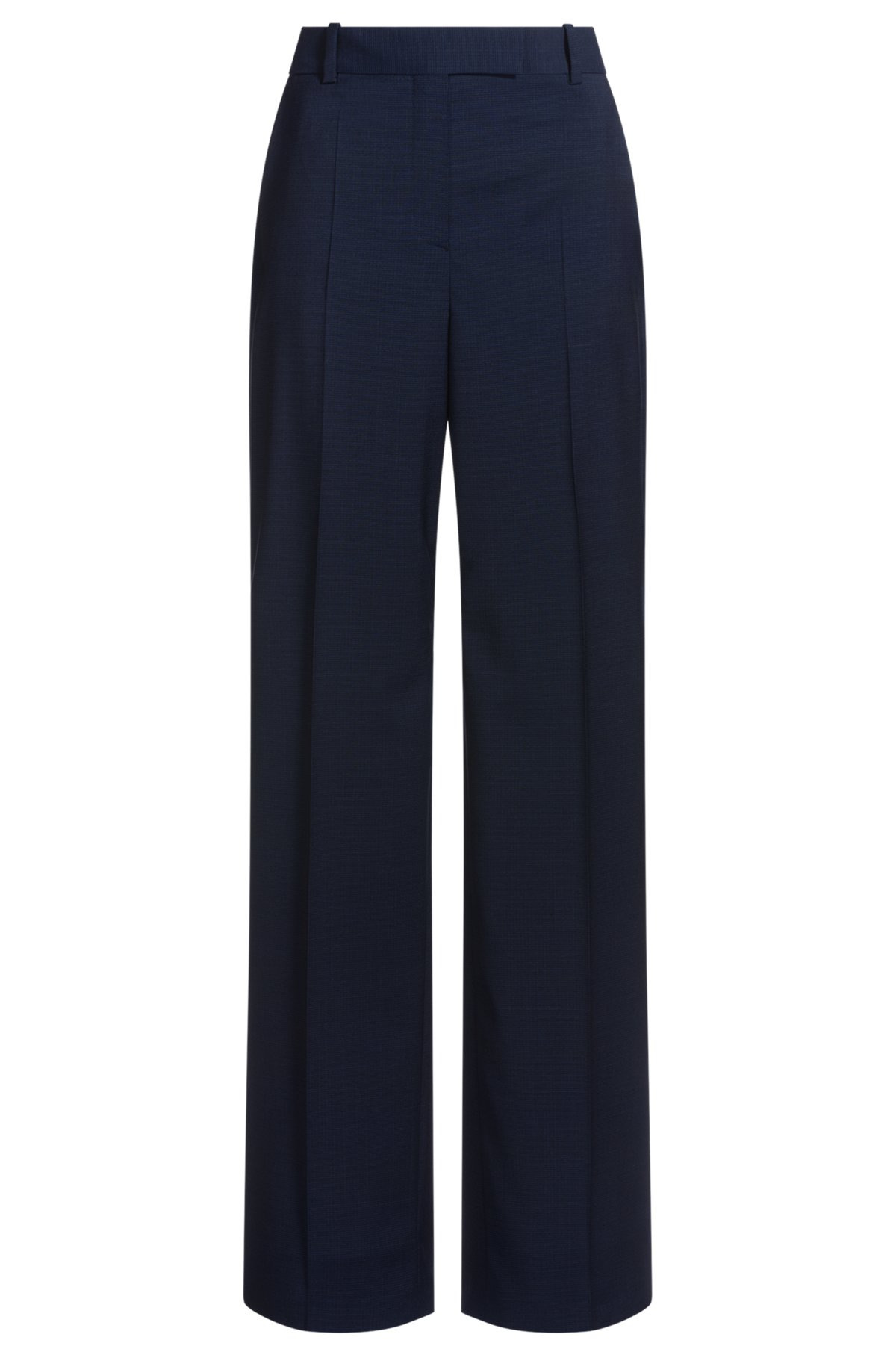 REGULAR-FIT TROUSERS IN MICRO-CHECK VIRGIN WOOL - 1