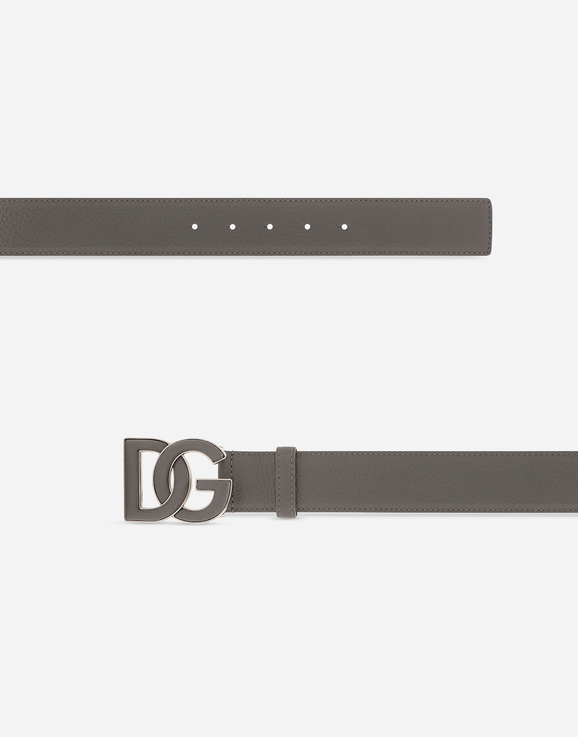 Deerskin-print calfskin belt with logo print - 2