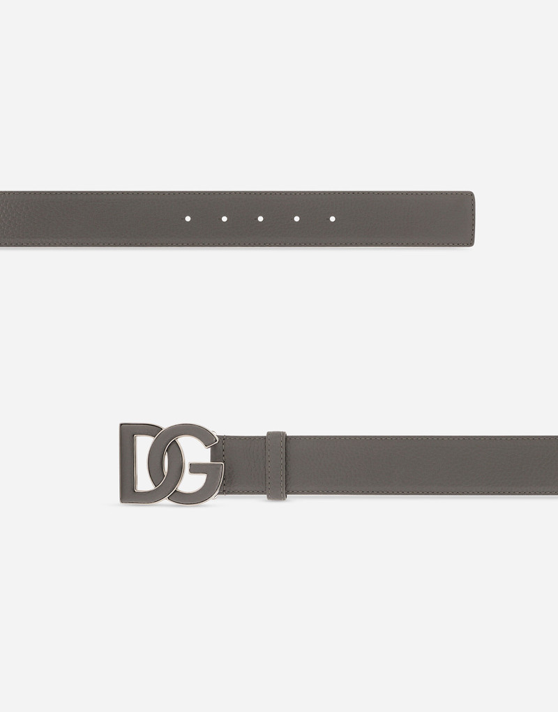 Dolce & Gabbana Deerskin-print calfskin belt with logo print outlook