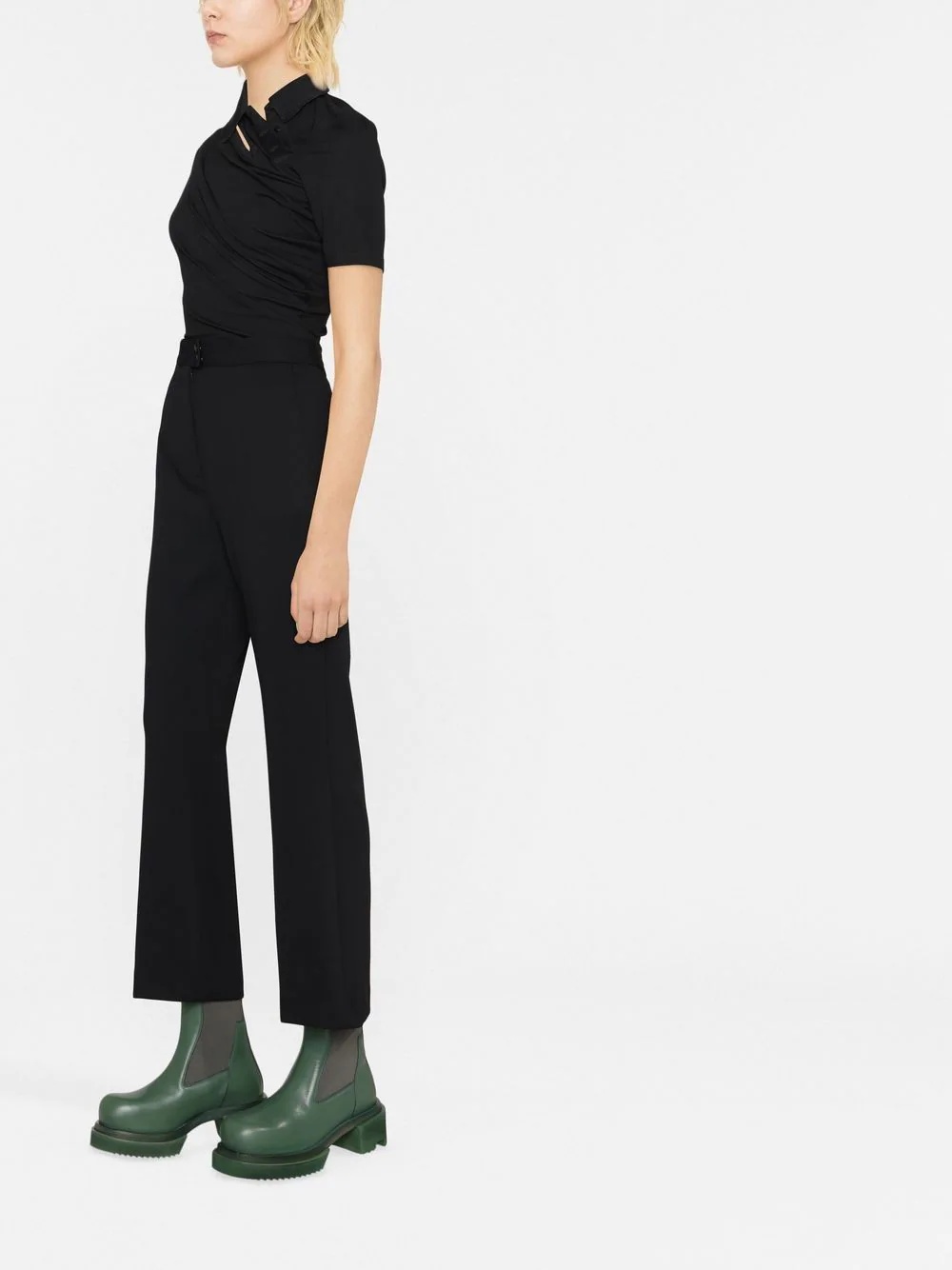high-waisted flared trousers - 3