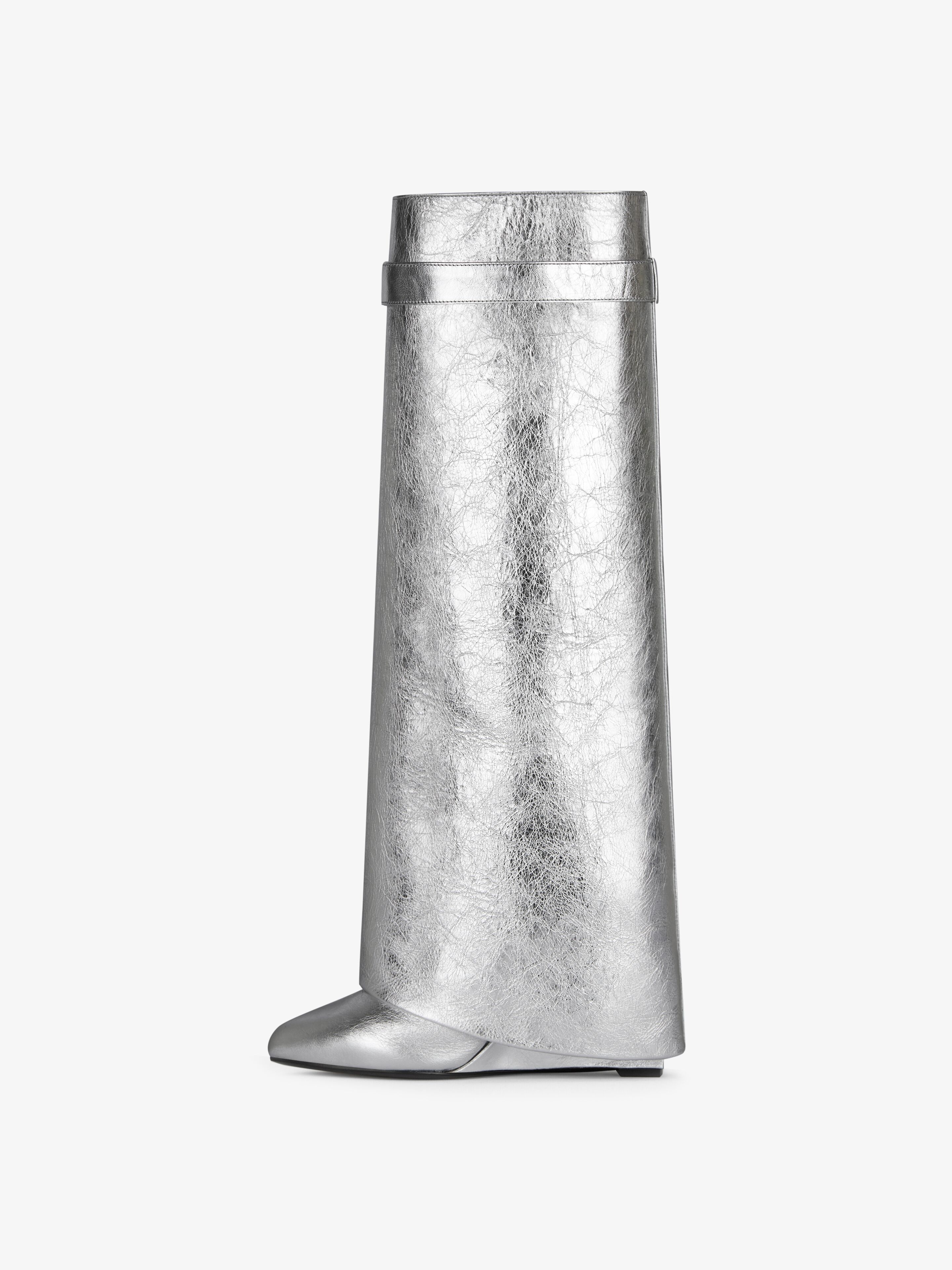 SHARK LOCK BOOTS IN METALLIZED LEATHER - 4