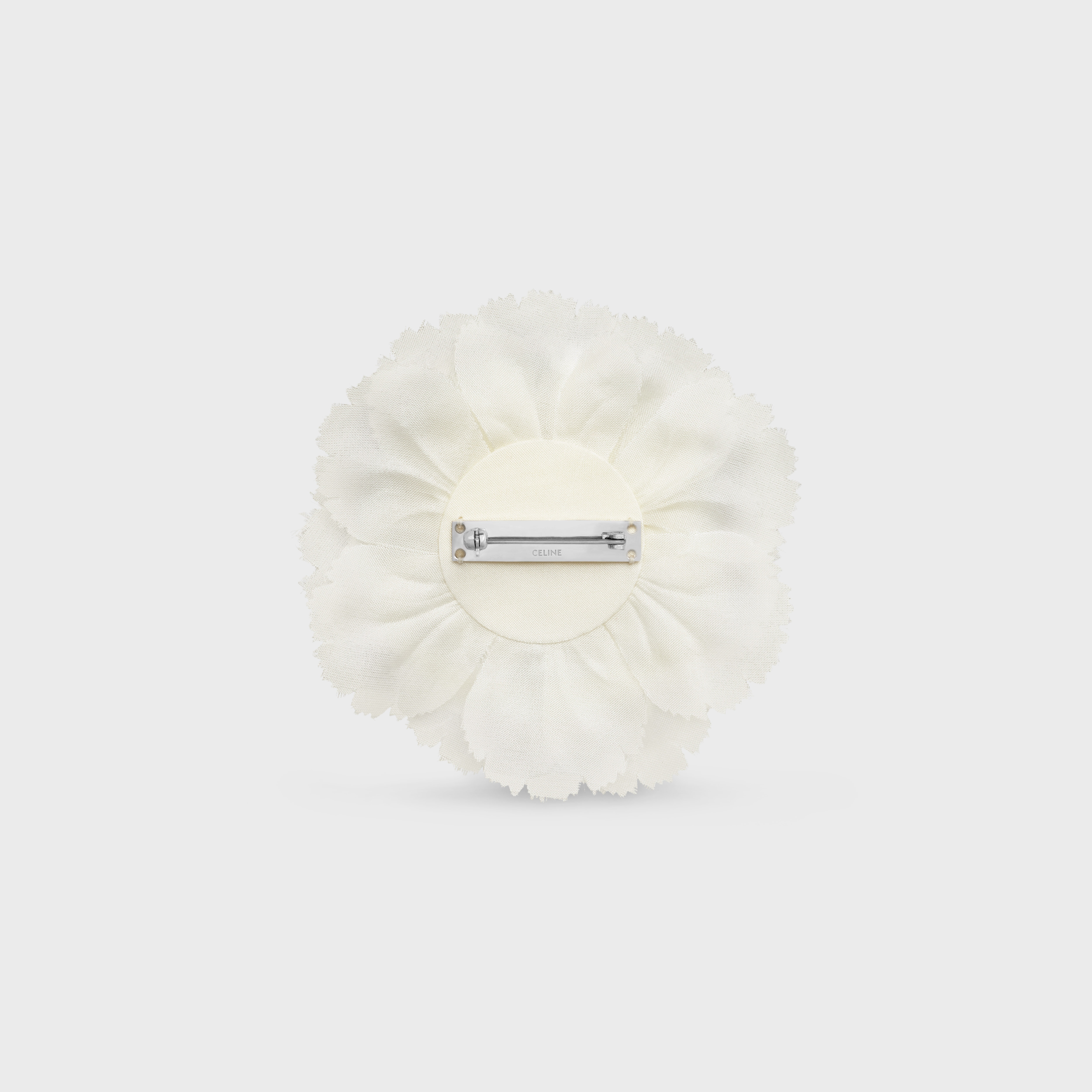 Fleur Celine Œillet Lapel Pin IN Silk, Brass and Steel - 3