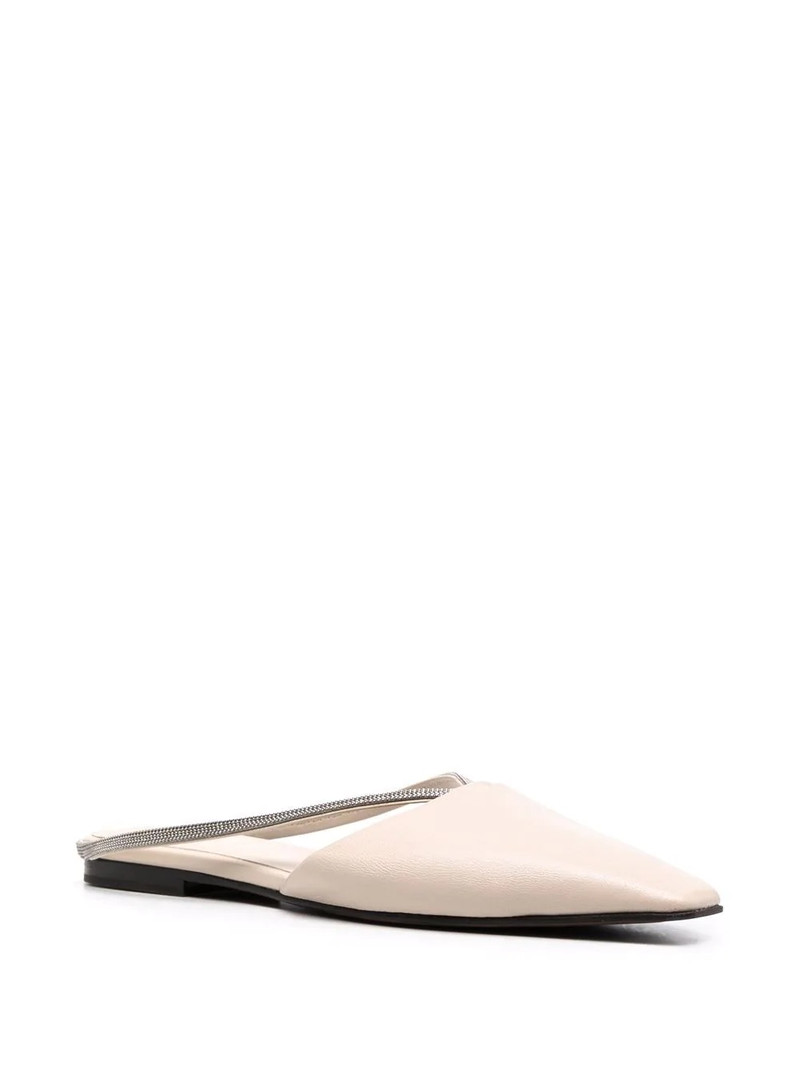 Brunello Cucinelli monili-embellished leather mules outlook