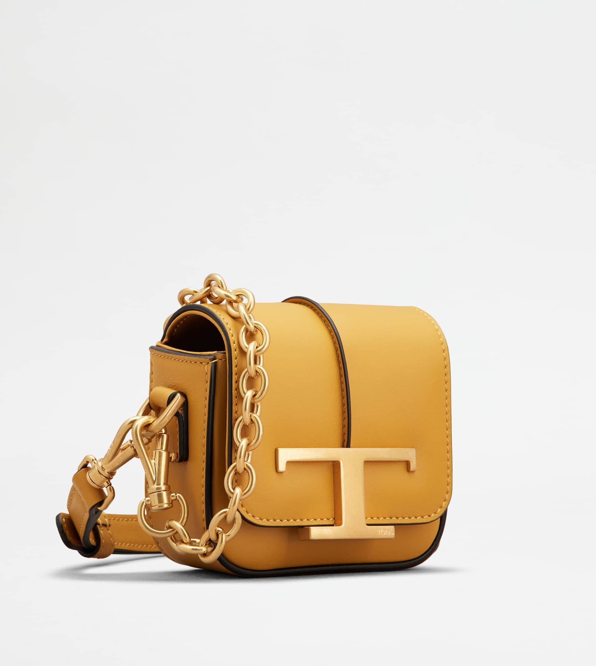 T TIMELESS CROSSBODY BAG IN LEATHER MICRO - YELLOW - 2