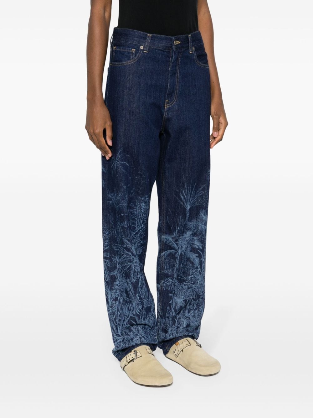 Jungle Toile de Jouy straight-leg jeans - 3