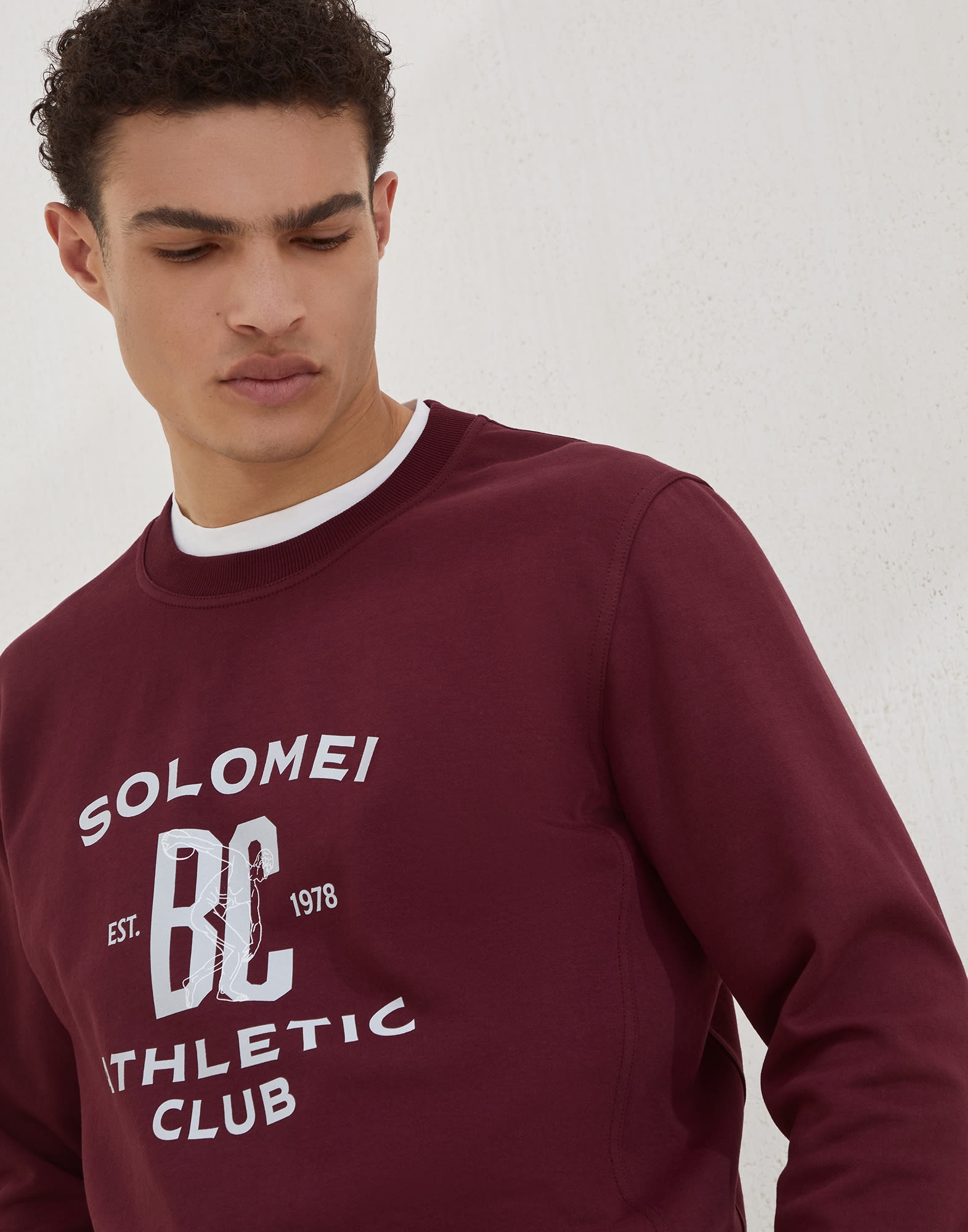 Techno cotton French terry sweatshirt with print - 3