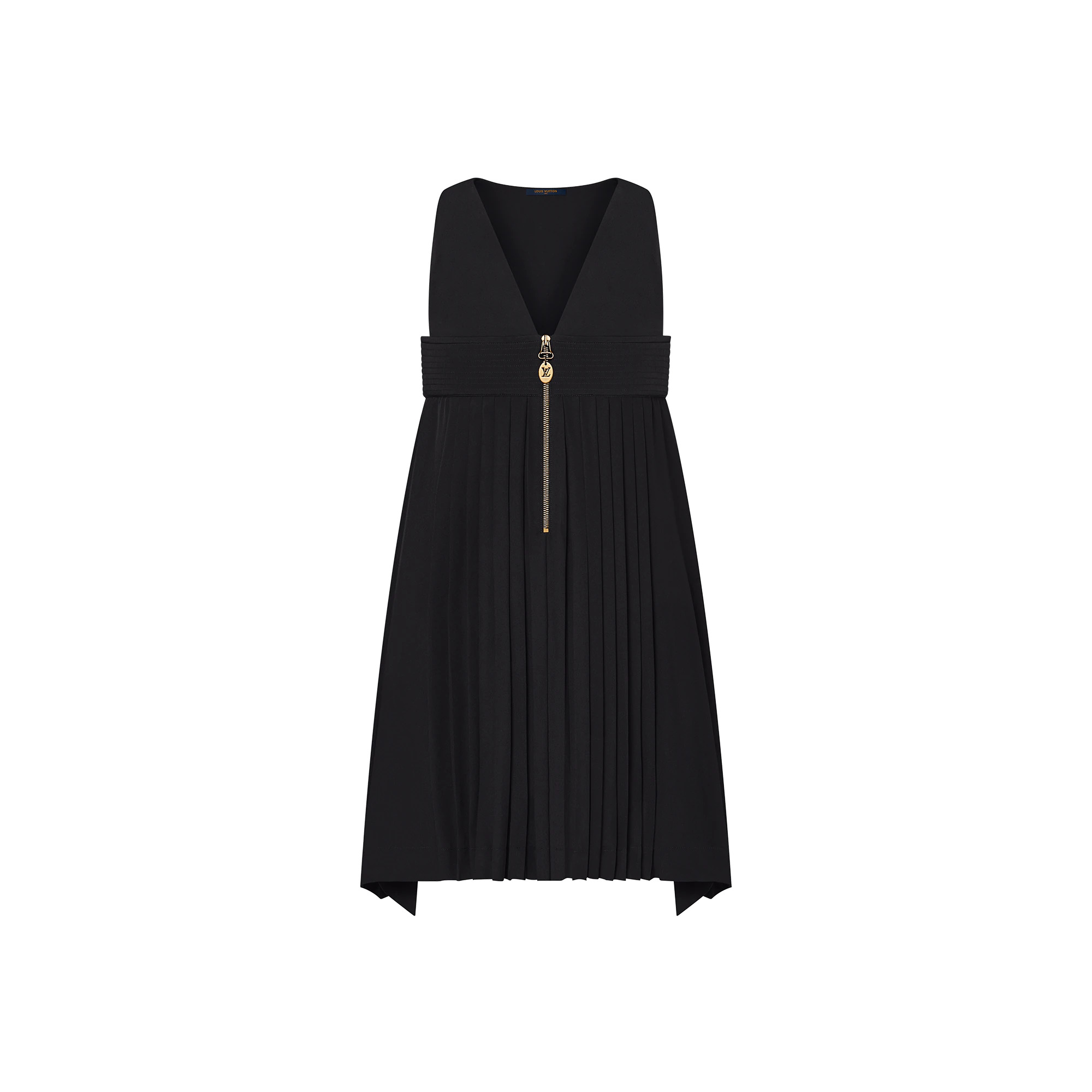 Mini V-Neck Pleat Dress - 1