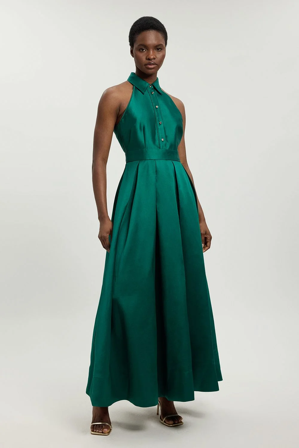 Forever Twill Collared Maxi Dress - 1
