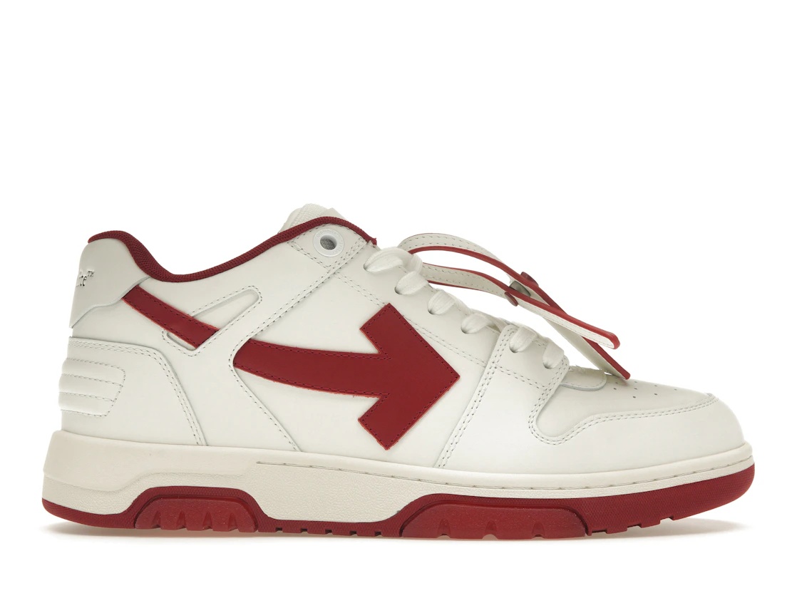 OFF-WHITE Out Of Office OOO Low Tops White Red White Tag - 1