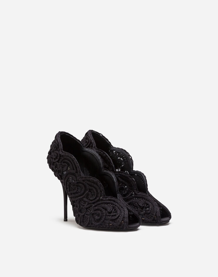 Cordonetto lace peep-toe pumps - 2