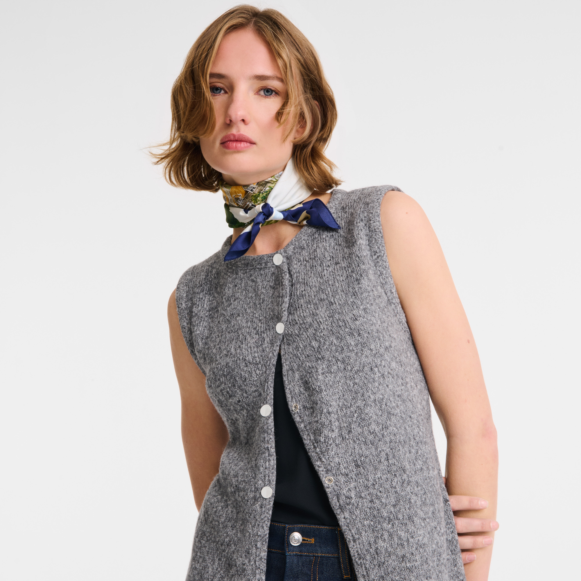 Sleeveless cardigan Anthracite - Knit - 4
