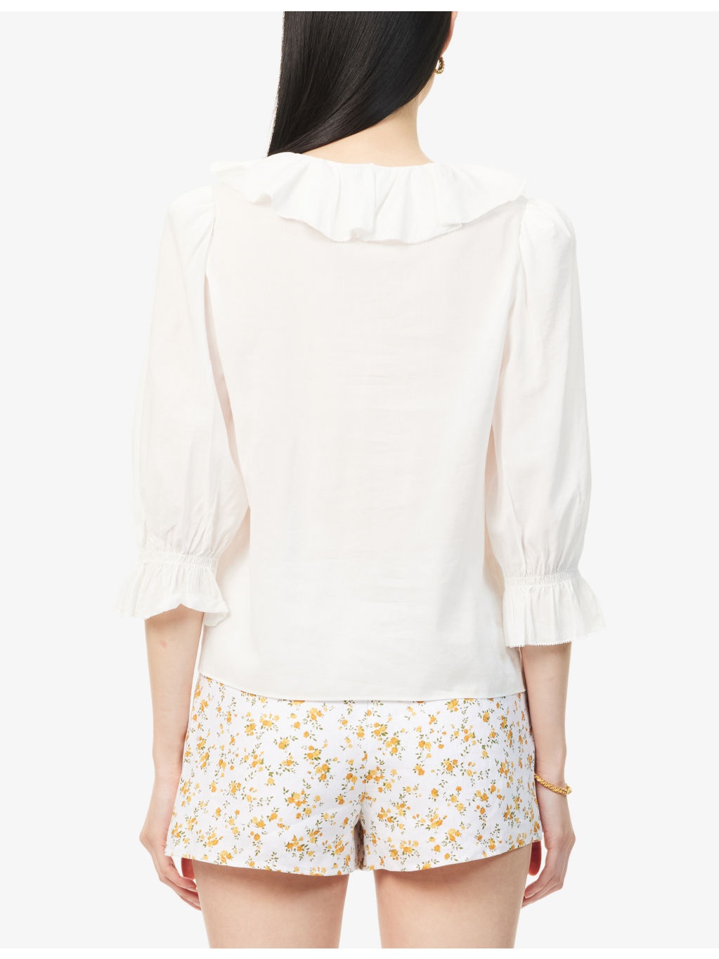 Perry Frill-Collar Cotton-Blend Top - 4