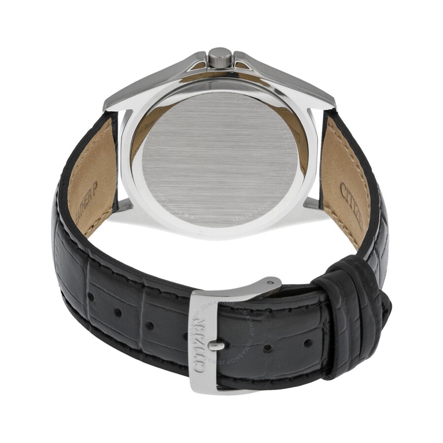 Citizen - Citizen Black Dial Black Leather Men's Watch BF0580-06E - 3