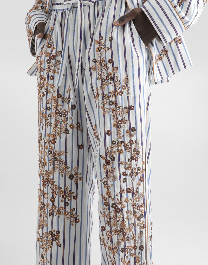 Cotton-silk vanity trousers with embroidery 5