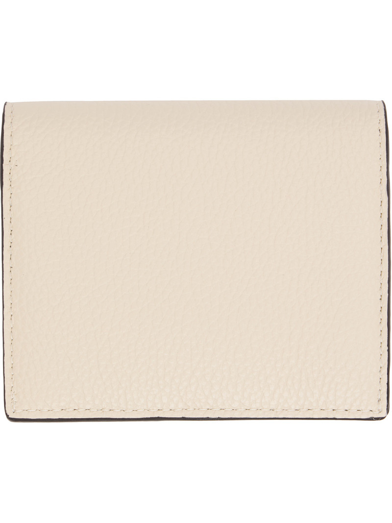 TOTEME Off-White T-Lock Grained-Leather Card Holder outlook