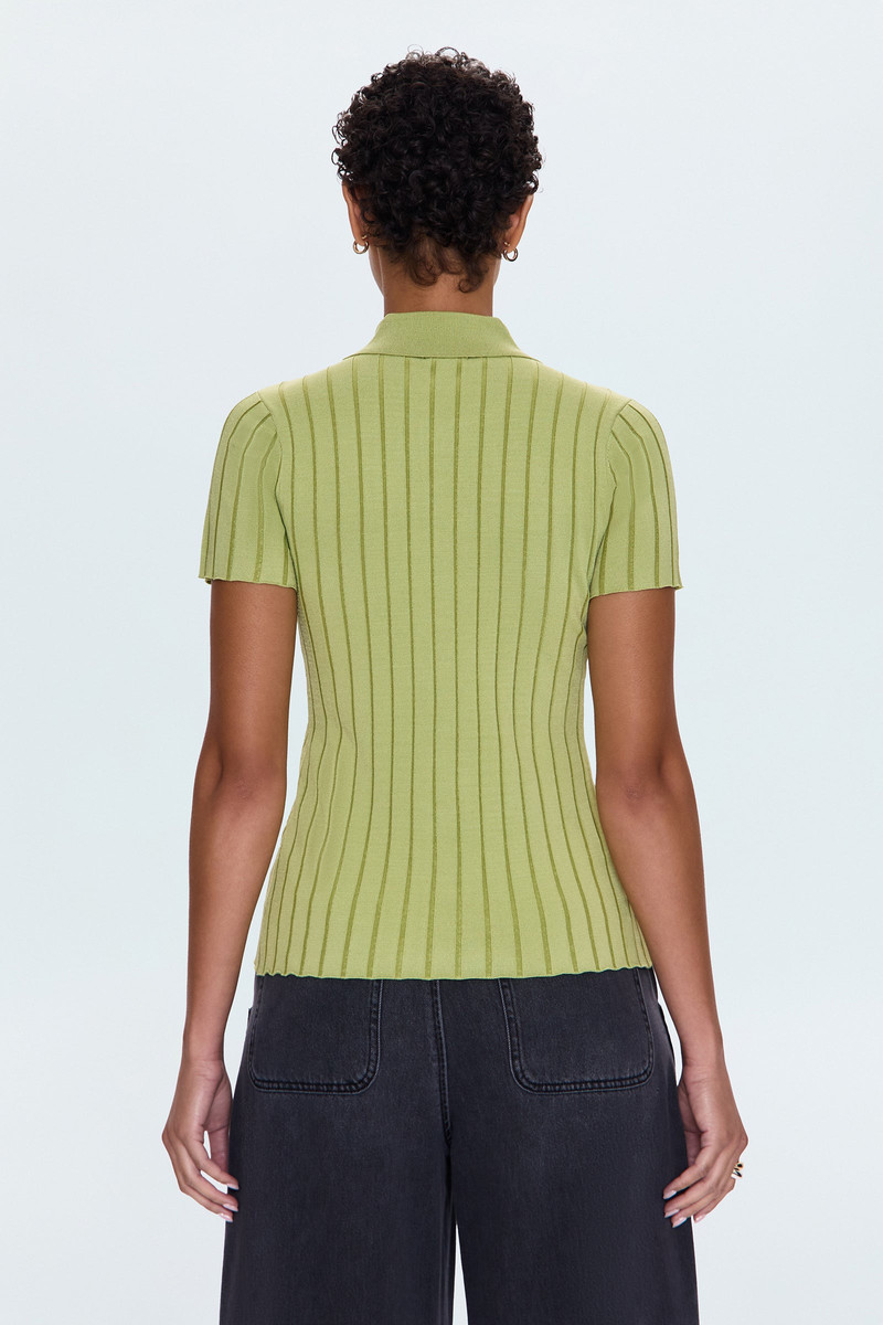 DOMINIQUE RIBBED CARDIGAN - SOFT LIME 6