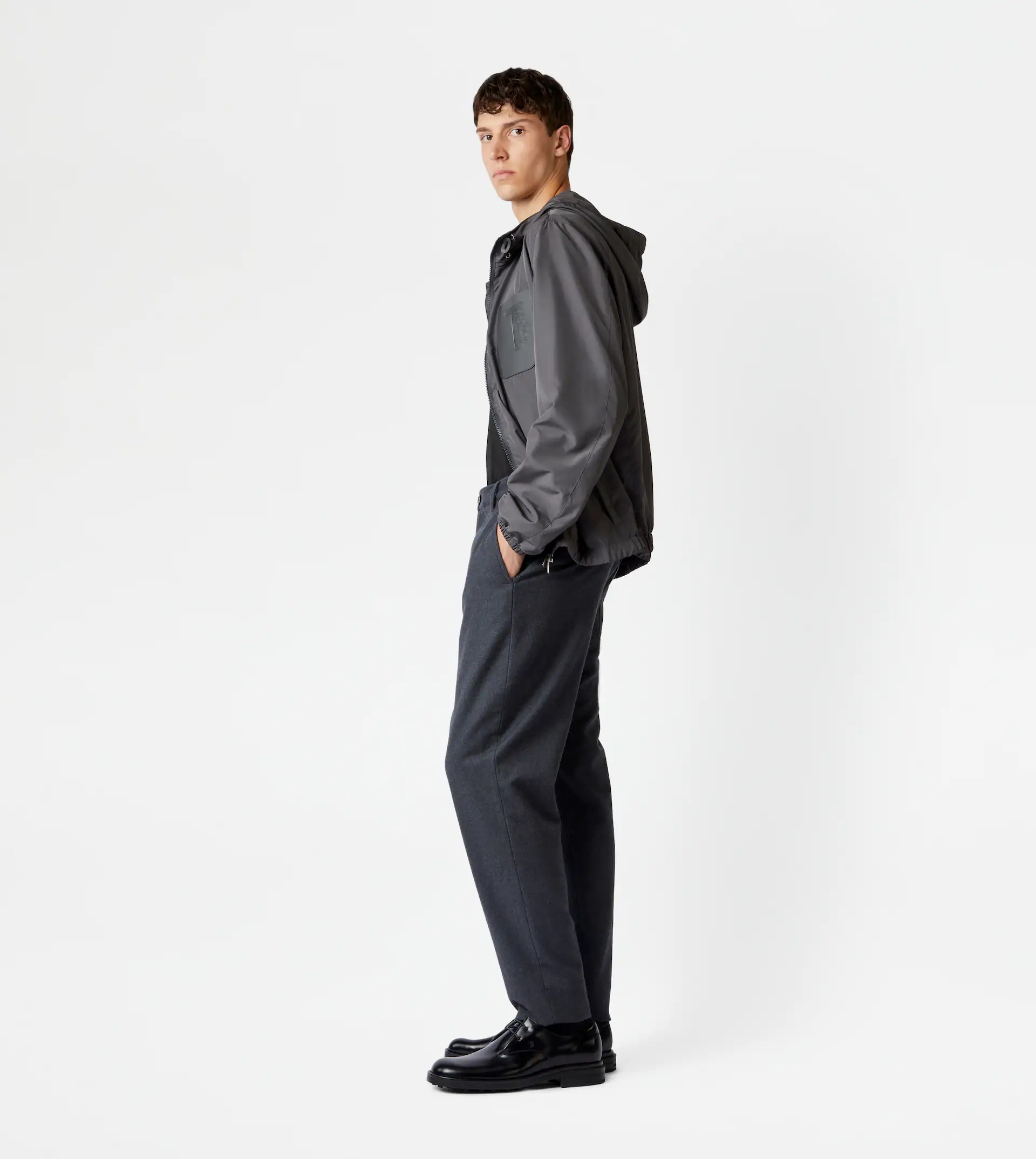 TOD'S CHINO TROUSERS ADJUSTABLE WAISTBAND - GREY - 4