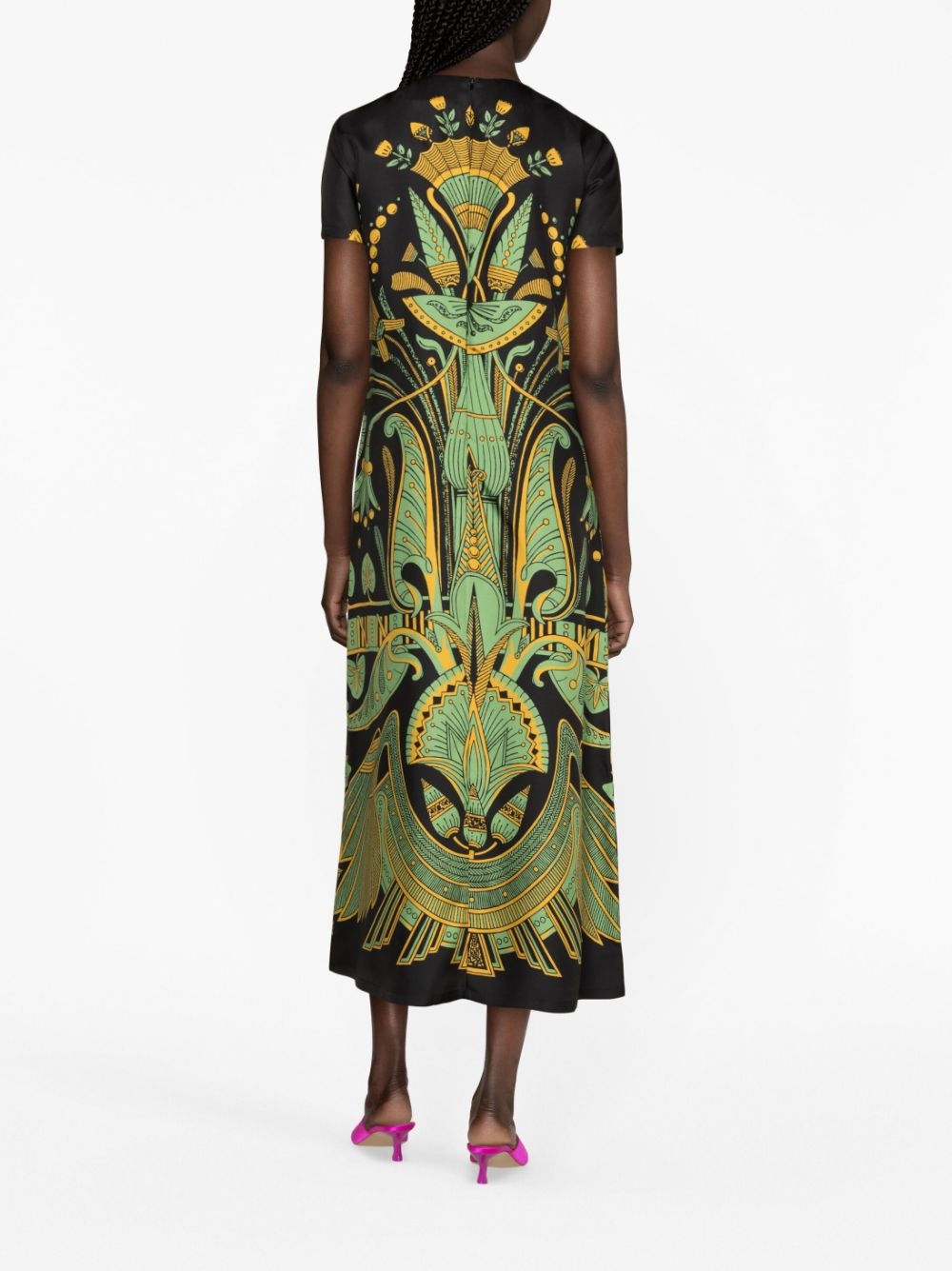 Swing graphic-print silk dress - 4