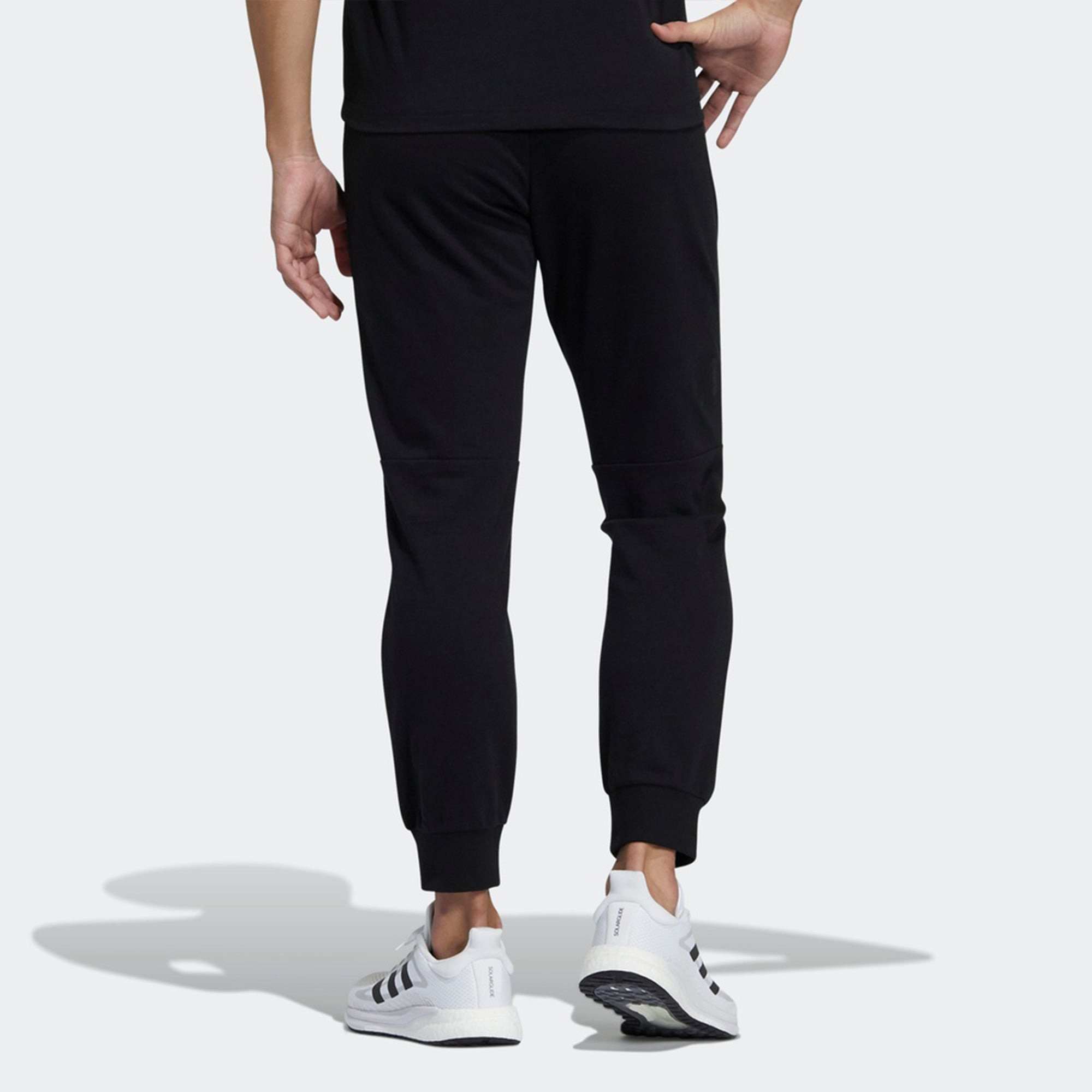 adidas Wj Pnt Ft Series Solid Color Slim Fit Bundle Feet Sports Pants Black GP0860 - 3