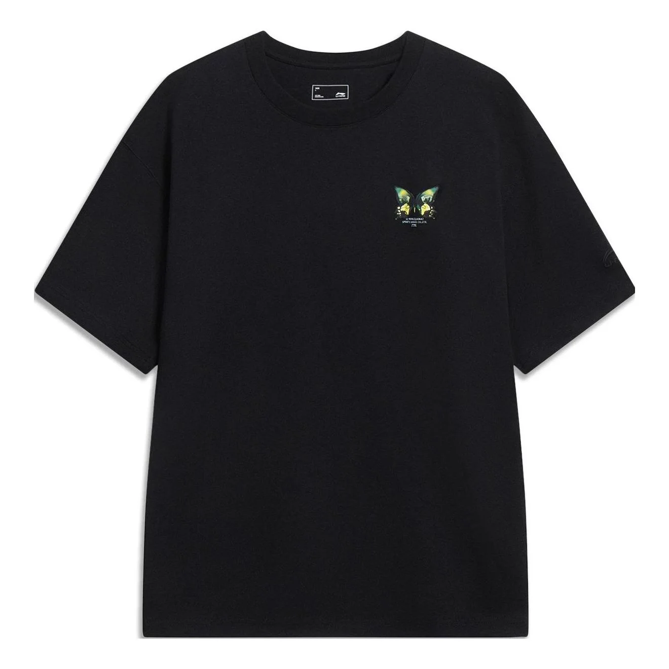 Li-Ning 나비 그래픽 T 셔츠 '블랙' AHST205-3 - 1