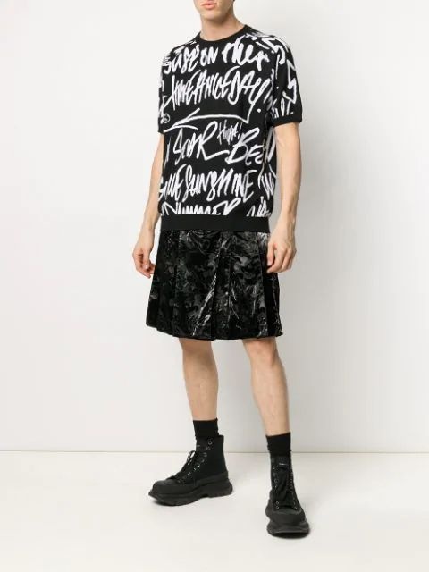 GRAFFITI-PRINT SHORT-SLEEVE JUMPER - 2