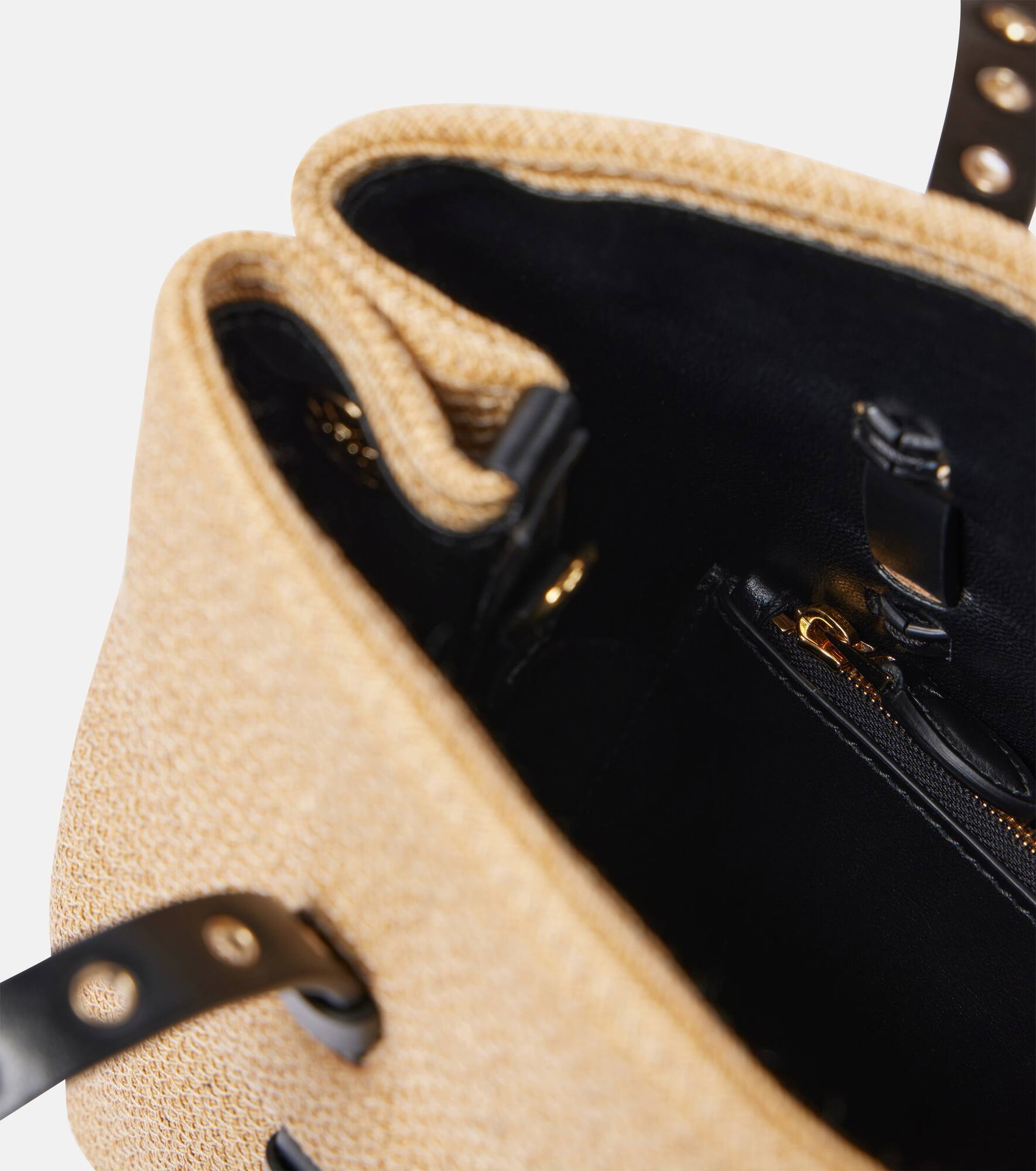 Mina 25 leather-trimmed raffia tote bag - 2
