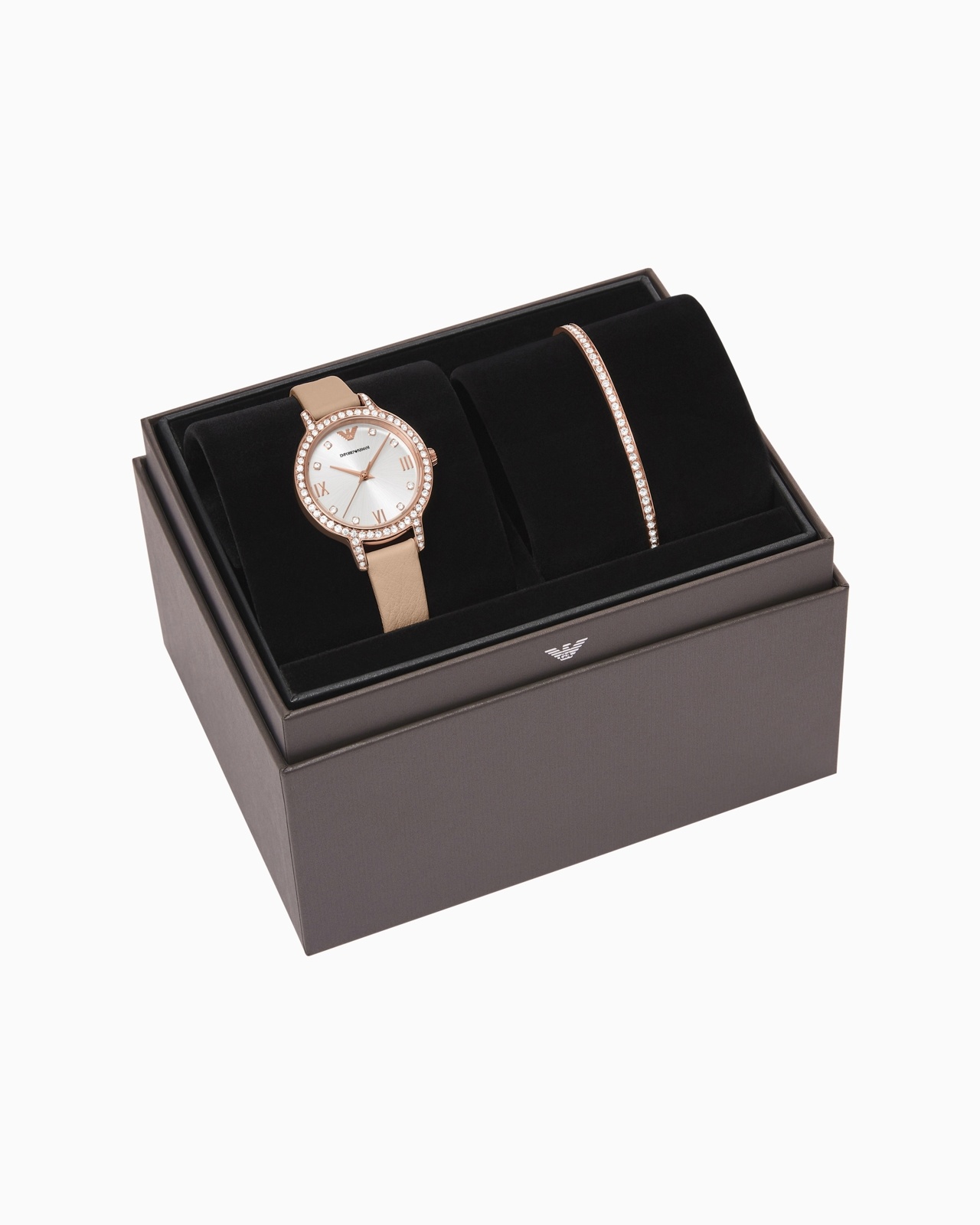 THREE-HAND PINK LEATHER WATCH AND BRACELET SET - 4