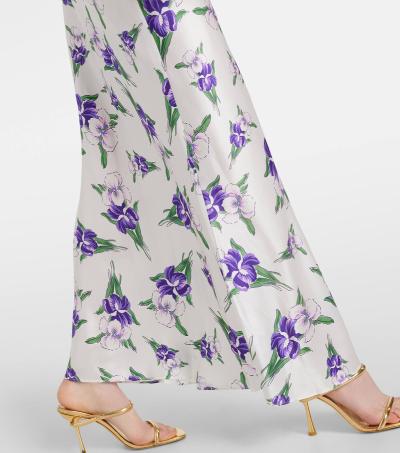 Floral-appliqué silk gown 5