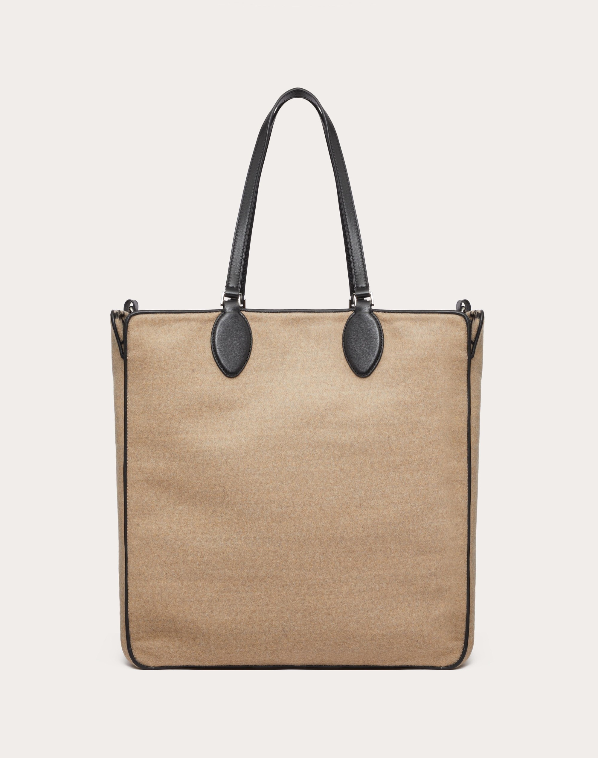 TOILE ICONOGRAPHE SHOPPING BAG IN WOOL WITH LEATHER DETAILS - 3