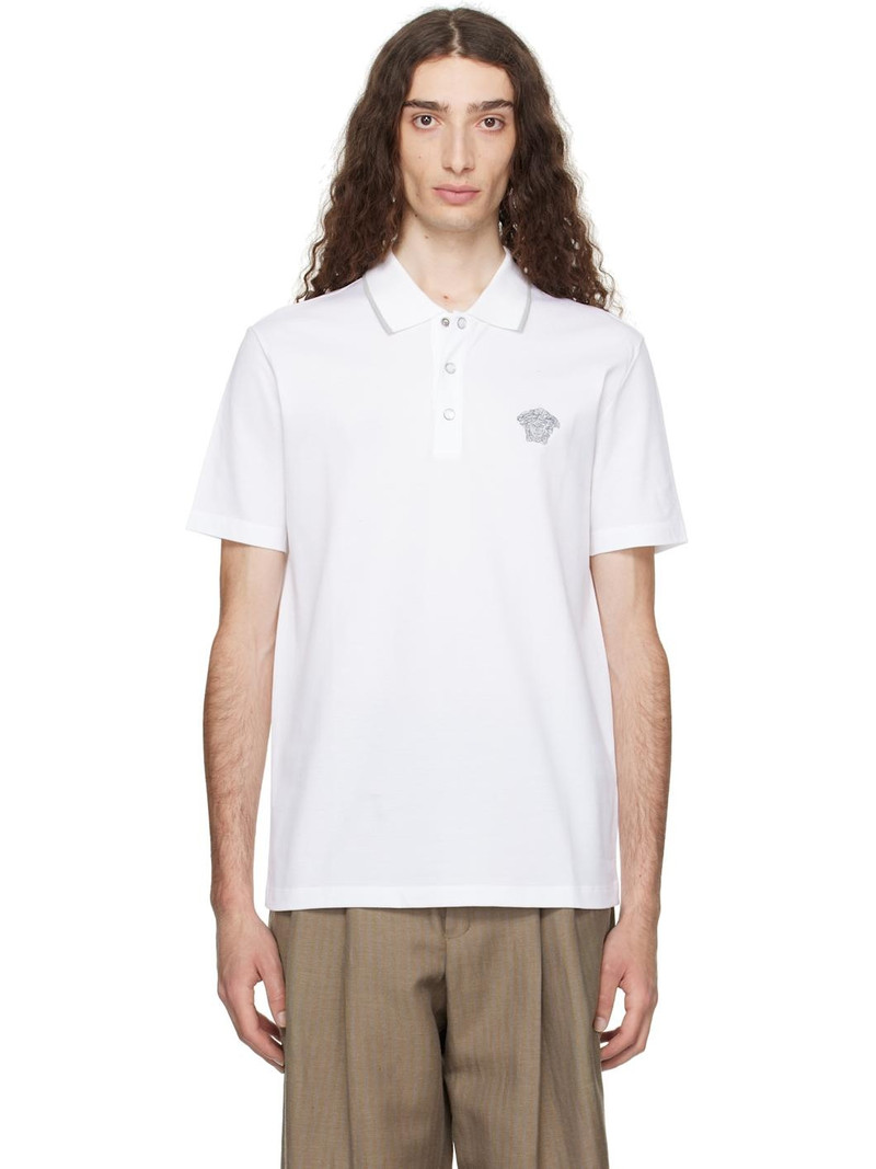 White Embroidered Polo 1