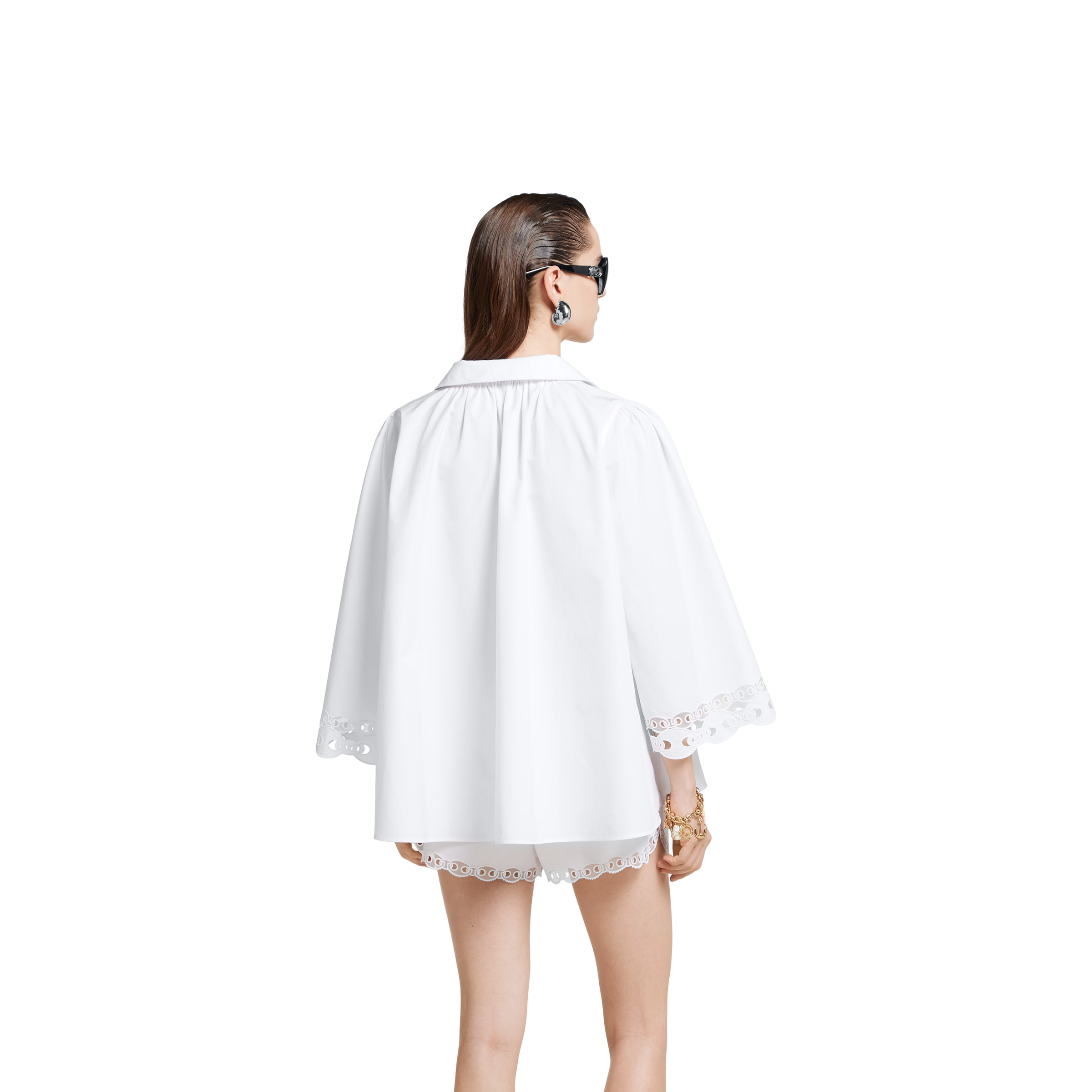 Cotton poplin shirt with embroidery - 4