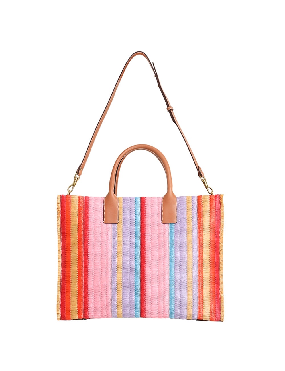 STRIPE FRINGE TOTE - 3