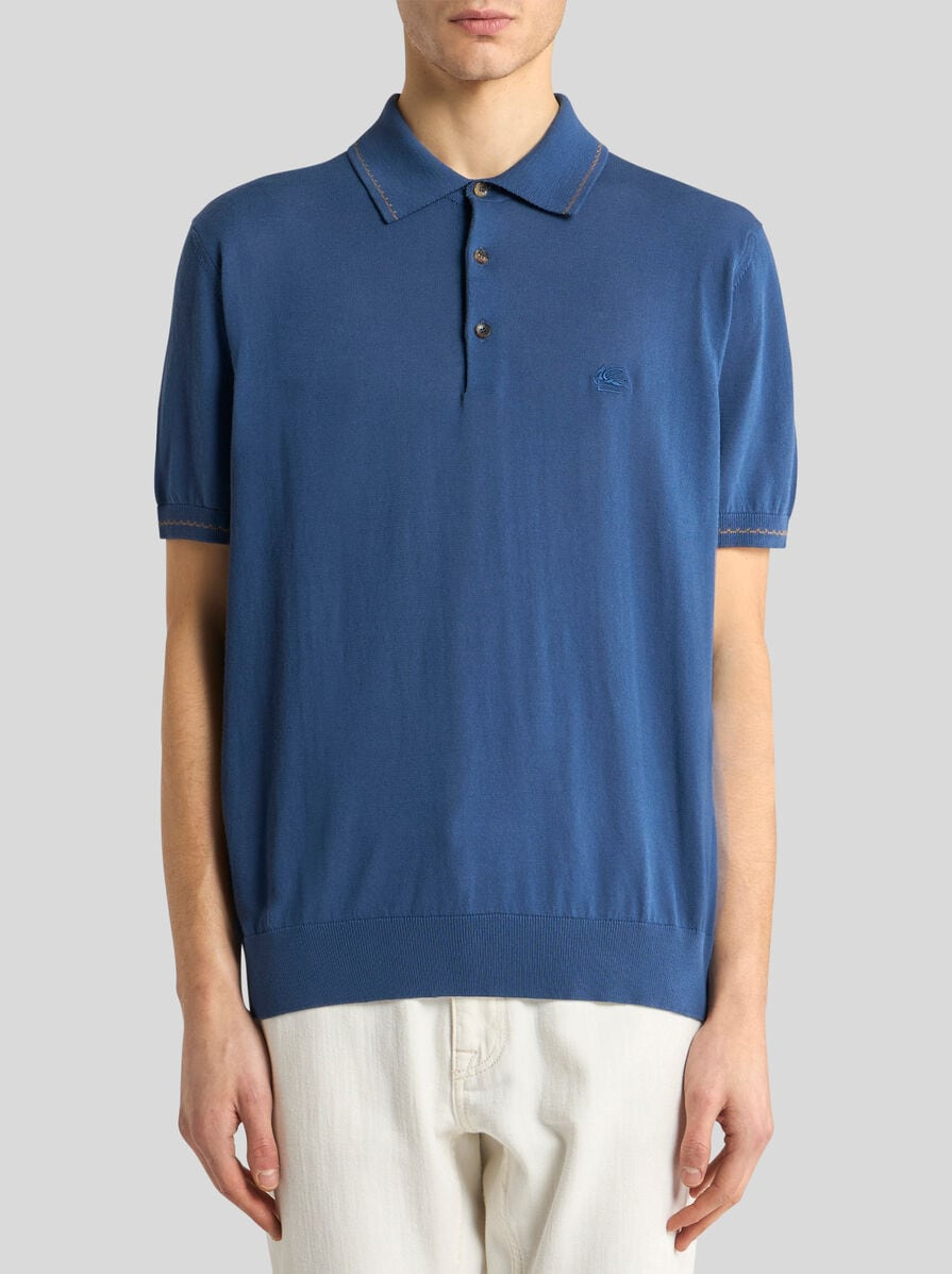 COTTON POLO SHIRT WITH PEGASO - 2