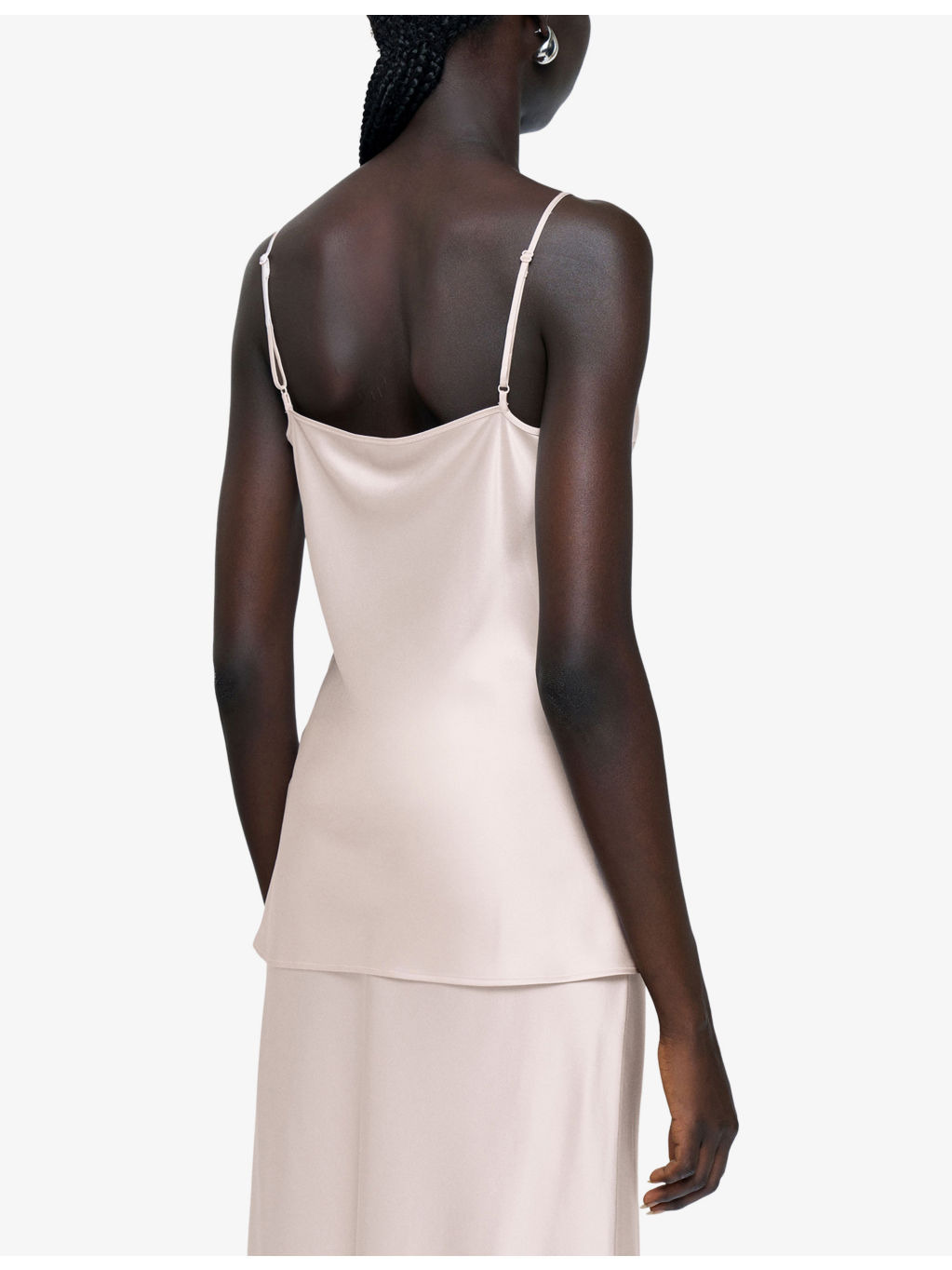 Clea V-Neck Silk-Satin Camisole Top - 4
